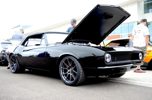 Back in black. Ty King’s gorgeous pro-touring 1967 Chevrolet Camaro convertible was built by Keller 