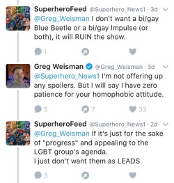 youngheroes:Writer of the hit series Young Justice takes upon twitter homophobes, expressing his strong distaste against it. Go Greg!