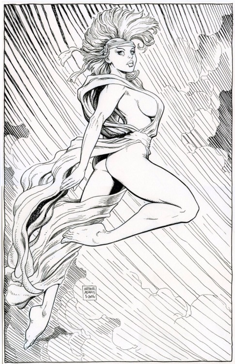 ungoliantschilde:  some of the X-Women, illustrated by Arthur Adams in black and white. 