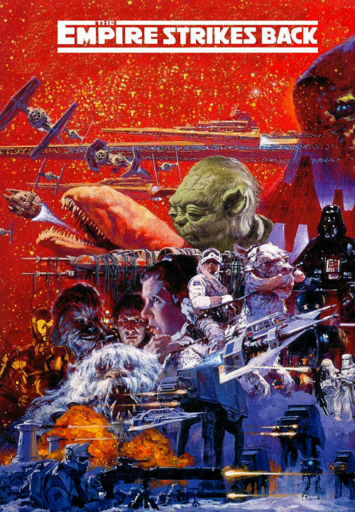 allenpinney:  Star Wars Trilogy artwork - Noriyoshi Ohrai   thanatologyy we could watch all these eat pizza 