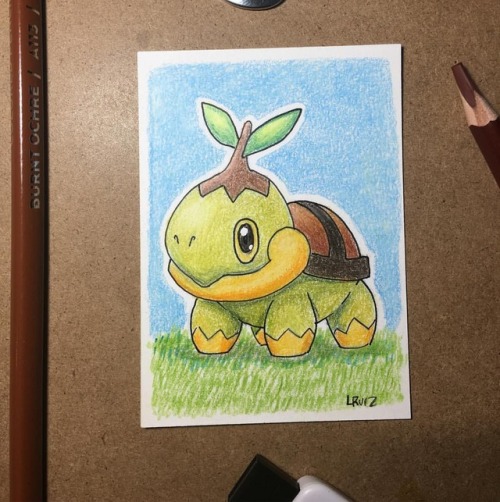 Turtwig #387 #pokemongo #pokemon #sketchcard #sketchcardartist #drawing #followers #arteza #coloredp