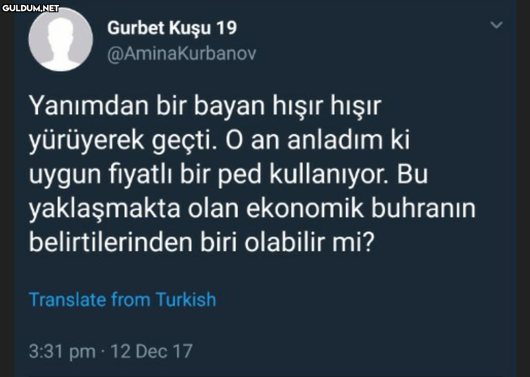 Yanimdan bir bayan hişır...