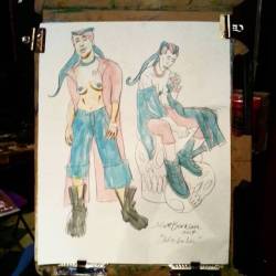 Drawing Jolie La Vie at Dr.  Sketchy’s