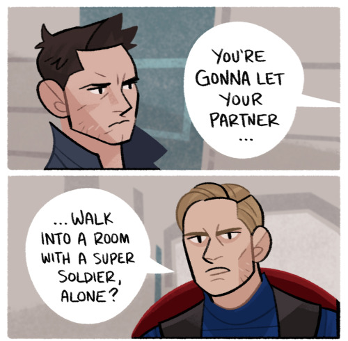 lousysharkbutt: Bucky is not immune to peer pressure