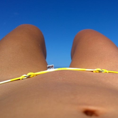 tigerrrsharrrk: Yellow Polka Dot Micro - Wicked WeaselModel: Mika