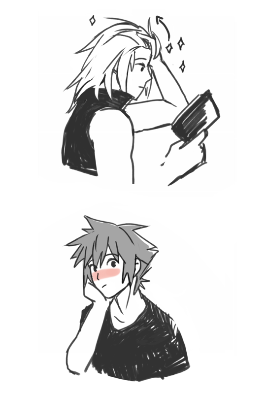 kinglets:  after riku cut his hair, sora couldn’t stop staring at his face for