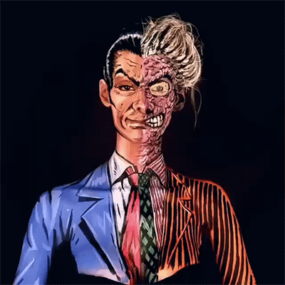 sizvideos:  Incredible body paint of the villain Two-Face - Watch the full video