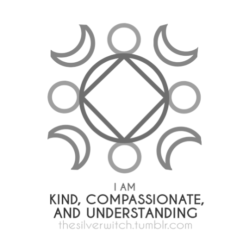 “I am kind, compassionate, and understanding.”This sigil offers assistance in remaining kind, compas