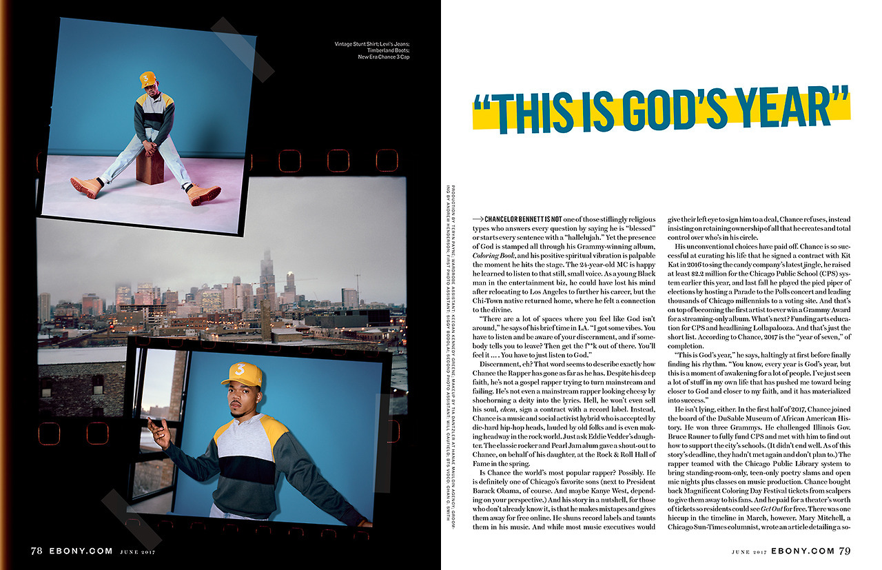 beyvenchy: CHANCE THE RAPPER for the July 2017 Black Music Edition of Ebony Magazine