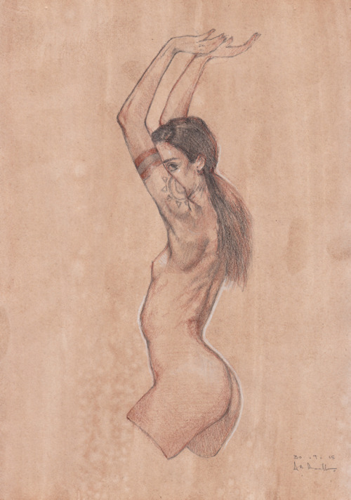 camdamage:  akramfadl:  camdamage 1Graphite and coloured pencil on manually tinted paper Instagram: 