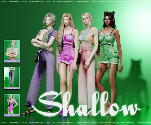 Set Series  [ Shallow ] set - Female[newen] Shallow_dress 20 Swatches[newen] Shallow_pants 20 swatch