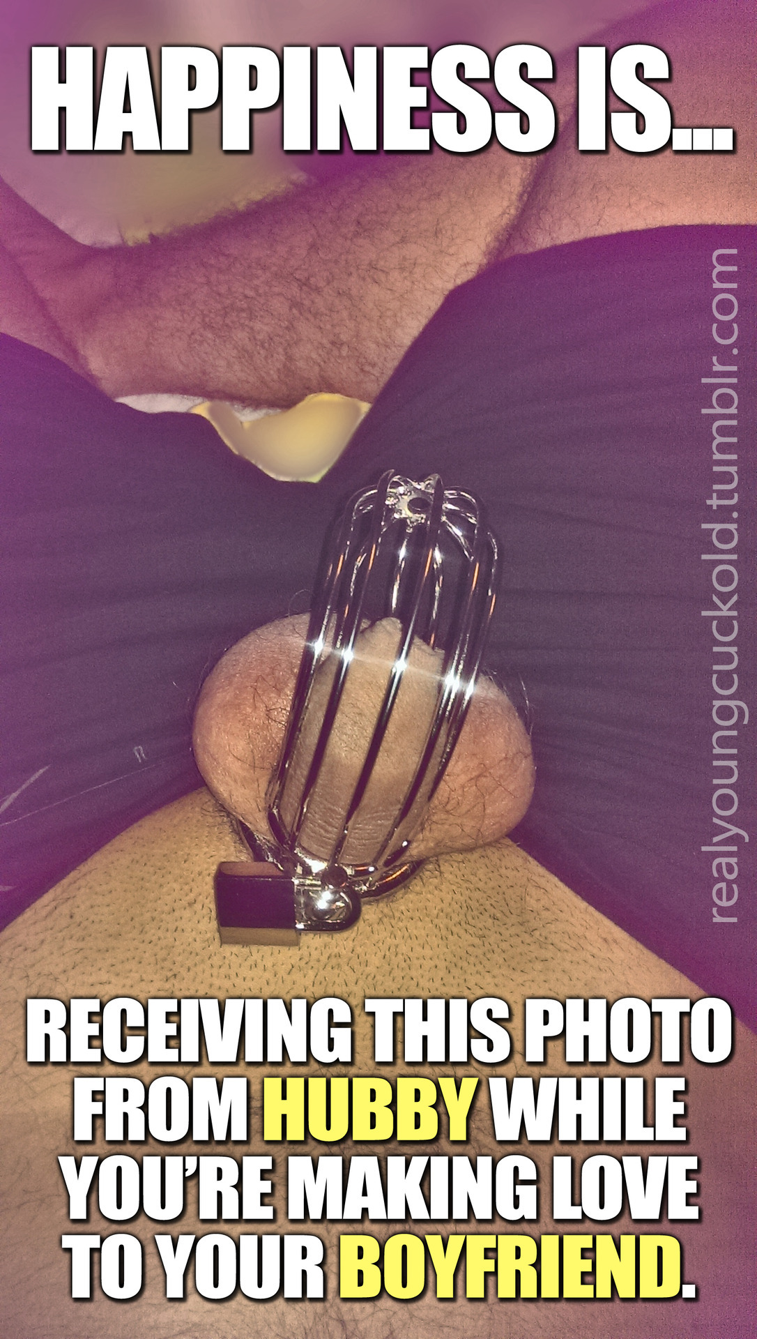 realyoungcuckold:  The key was around my neck. Poor Hubby had to listen to me moaning