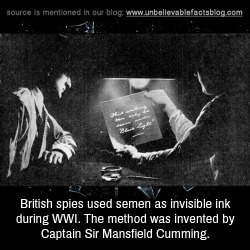 unbelievable-facts:  British spies used semen
