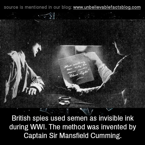 Sex unbelievable-facts:  British spies used semen pictures