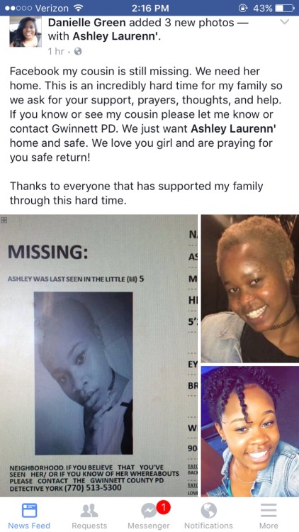 domsleath: livinginvirtualinsanity:  livinginvirtualinsanity:  ATTENTION GA AND GWINNETT PEEPS (6/1/16)  my friend’s cousin Ashley McCray is missing and her family needs help from EVERYONE. please reblog and share as much as you can regardless of if