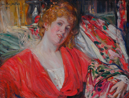 Janis Rozentāls (1866-1916)Sieviete sarkanā // Woman in Red (1915)
