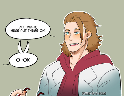 rin-go-san:  David gives All Might glasses to try on expecting he will look dorky, only he winds up looking cute instead.