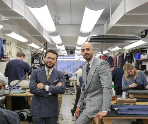 Inside @huntsmansavilerow workshop with my dear friend and bespoke connoisseur @milanstylelive. Owne