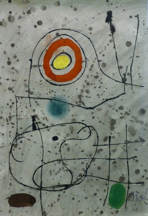 Joan MiróLe courtisan grotesque , 1965Ink, watercolor and pastel on paper