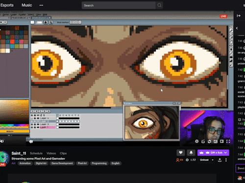 Pedro is live making pixel art for his side project game ✨Feel free to ask game dev questions in the