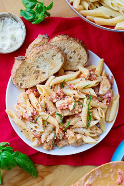 foodinvertical:  do-not-touch-my-food:  Sun-Dried Tomato Penne with Chicken  + 
