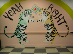 saraheverton:Yeah Right Mural, at Death By Audio in Brooklyn, latex paint &amp; ink, 2010.