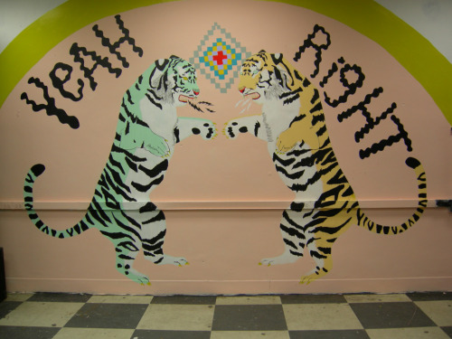 saraheverton:Yeah Right Mural, at Death By Audio in Brooklyn, latex paint & ink, 2010.