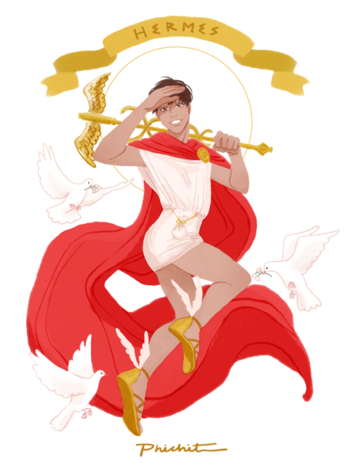 purefake:some yoi chars as greek gods drawn for yoicollab game on twitter !here is the group i was p