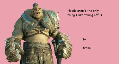Happy Valentine’s Day. Here’s some Shadow of War meme e-cards.