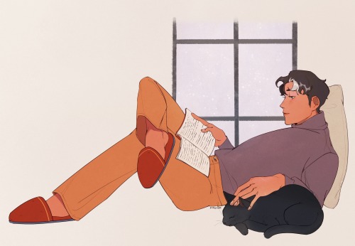 soosdraws:  reading at the manor