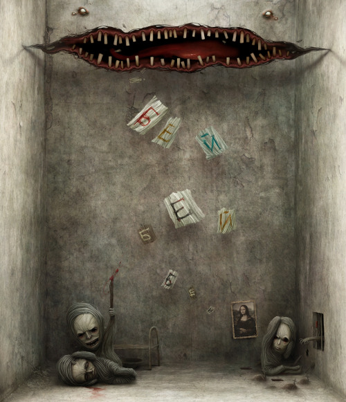 creepyartetc:  Artist: Anton Semenov More creepy art  This says…. “his” name…… omfg wtf im crying