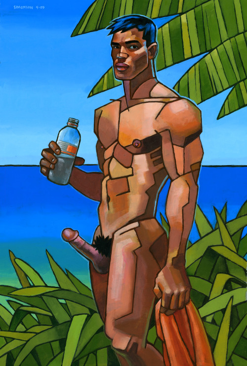 Tropical Adventure, acrylic painting by Douglas Simonson (2009). Douglas Simonson websiteS