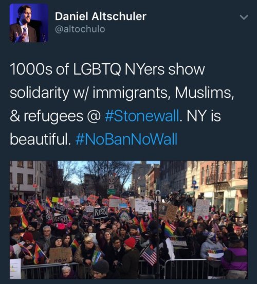peejayand33:In the front row of a resistance LGBTQ rally in NYC in support of refugees..who do we fi