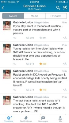 fedorasand501s:Gabrielle Union on SAE chant