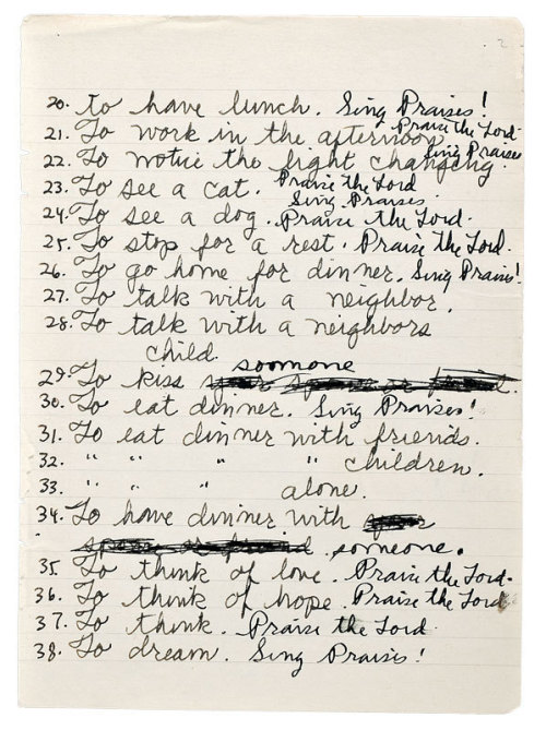 woundgallery:Paul Thek’s “96 Sacraments” were written in one of his notebooks (#75