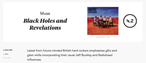 isitbetterthanemotion:Is it better than E•MO•TION?: Muse: Black Holes and RevelationsPitch