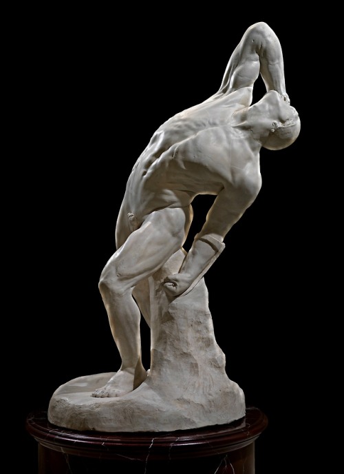 hadrian6: Fallen Gladiator. 1861. William Rimmer. American 1816-1879. plaster.      &