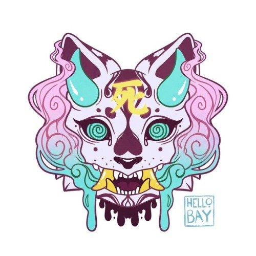 Kitty Oni Masks Not sure yet what I will do with the design but probably stickers and some other th