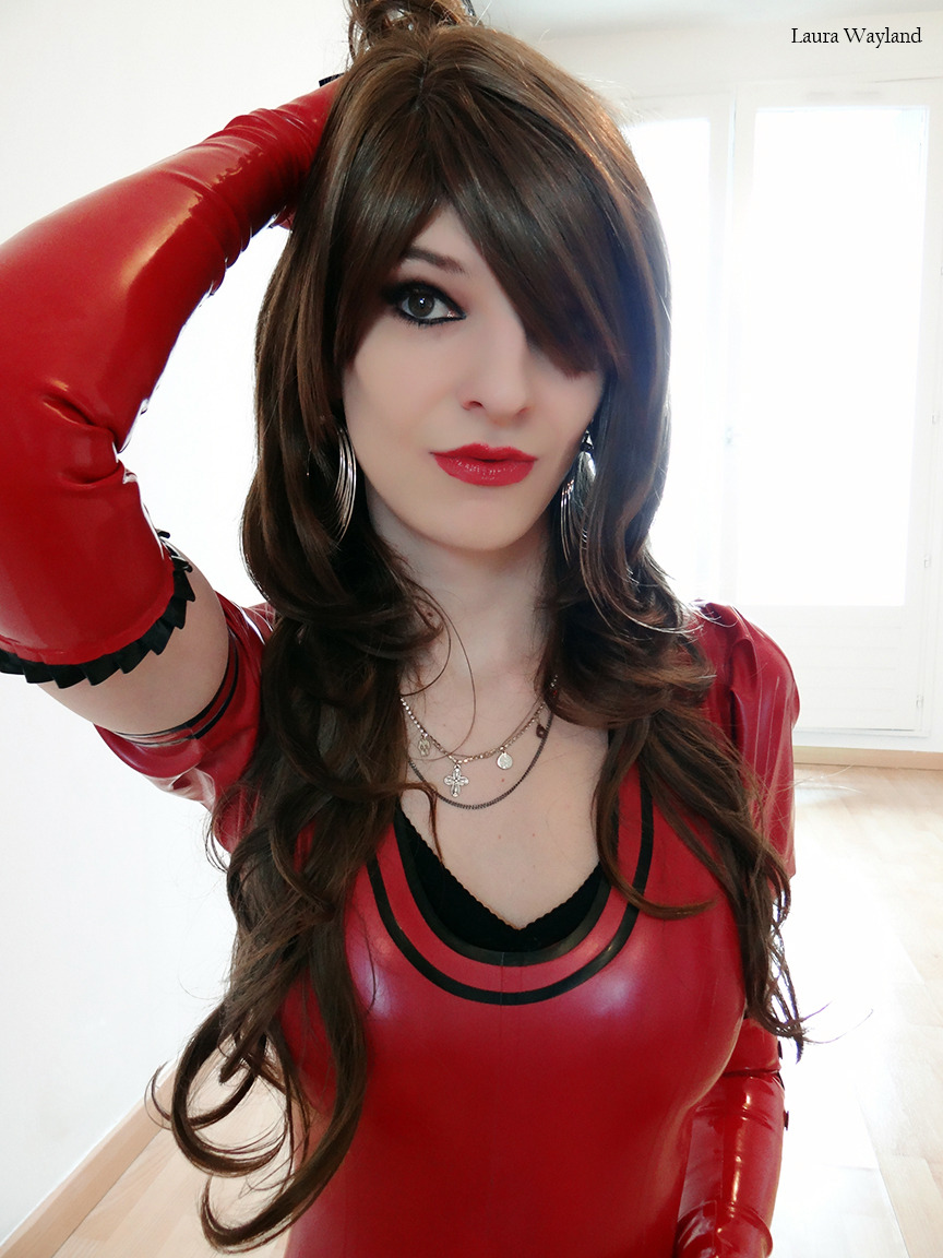lauratgirl:  Me, In red latex catsuit :P