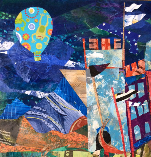 Detail 1- “Vivienne Hannah’s Bedtime” - Collage on canvas