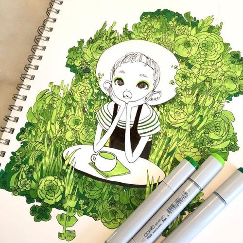 participated in @copicmarker ‘s March #CopicColors - 3 pretty shades of green. thanks again co
