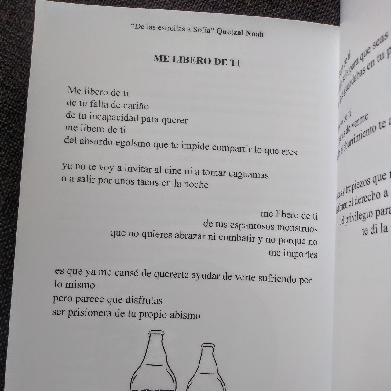 Quetzal Noah El Poeta Mochilero — Me libero de ti Libro: De las estrellas  a...