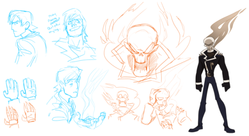 squigglydigg:Reuploading some old Ghost Rider: Reimagined designs!  Here we’ve got Johnny Blaze and 