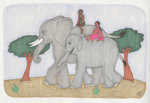 “Young Elephant Riders”