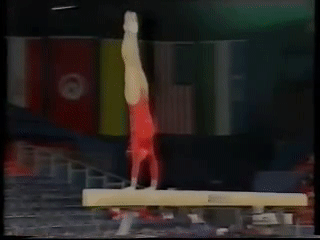 mo-salto:He Xuemei (CHN) truly doing the most with a layout and a layout full on beam in freaking 19