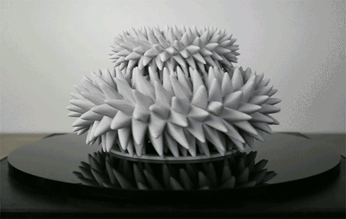 sixpenceee:As artist John Edmark’s sculptures wiggle, wobble, and twist before your eyes like some alien creature, it’s hard to believe that what you’re seeing is a real physical object—but we assure you it is, with a bit of trick photography