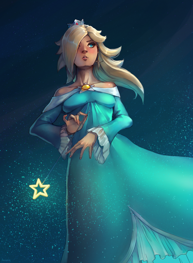 Rosalina! because the release of Super Mario 3D Allstars compelled me to draw her I remember that when Super Mario Galaxy was...
