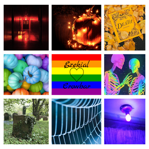 Spooky/Halloween based gay moodboard for Ezekial and Crowbar! <3For @elderitch-ezekiel c: Hope yo