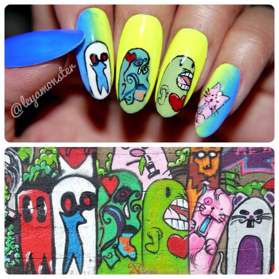 More graffiti nails! I think this might be my... | Katt Claws