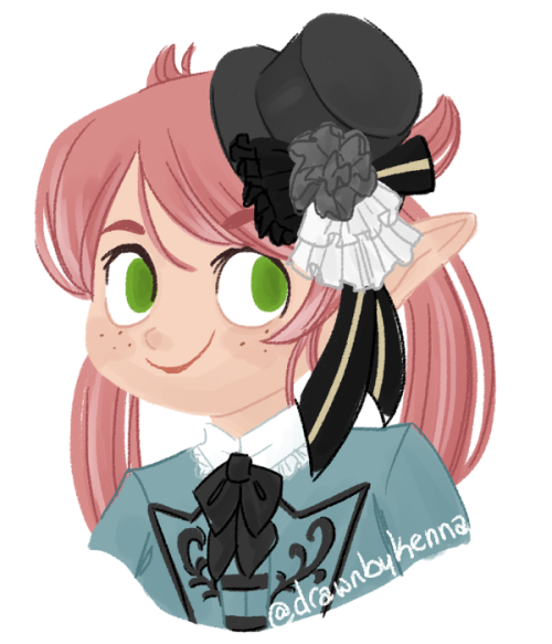 Quick doodle of my Lala before bed&ndash; Kochaha! Took around an hour total, with the Songbird hat 